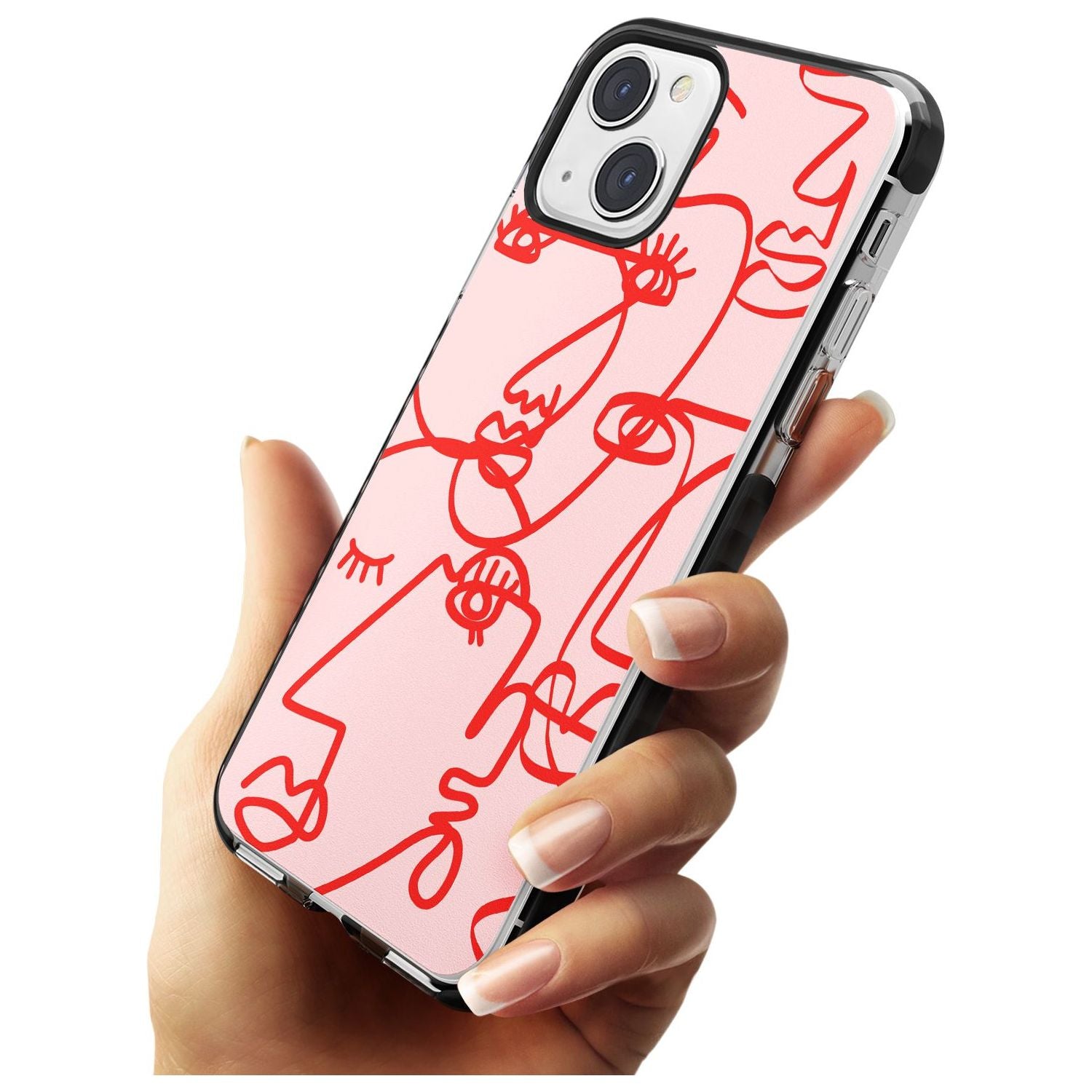 Abstract Continuous Line Faces Red on Pink Phone Case iPhone 15 Pro Max / Black Impact Case,iPhone 15 Plus / Black Impact Case,iPhone 15 Pro / Black Impact Case,iPhone 15 / Black Impact Case,iPhone 15 Pro Max / Impact Case,iPhone 15 Plus / Impact Case,iPhone 15 Pro / Impact Case,iPhone 15 / Impact Case,iPhone 15 Pro Max / Magsafe Black Impact Case,iPhone 15 Plus / Magsafe Black Impact Case,iPhone 15 Pro / Magsafe Black Impact Case,iPhone 15 / Magsafe Black Impact Case,iPhone 14 Pro Max / Black Impact Case,i