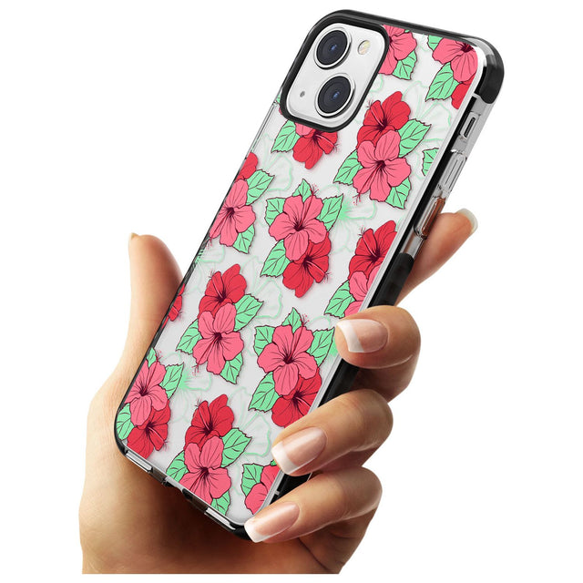 Pink Peony Black Impact Phone Case for iPhone 13 & 13 Mini