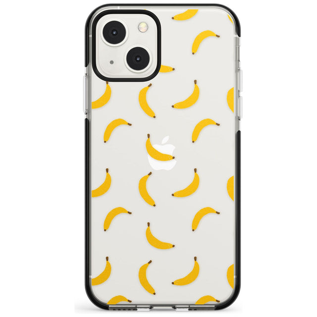 Banana Pattern Phone Case iPhone 13 Mini / Black Impact Case Blanc Space