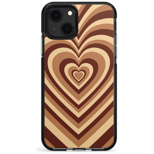 Latte Heart Illusion Black Impact Phone Case for iPhone 13 & 13 Mini