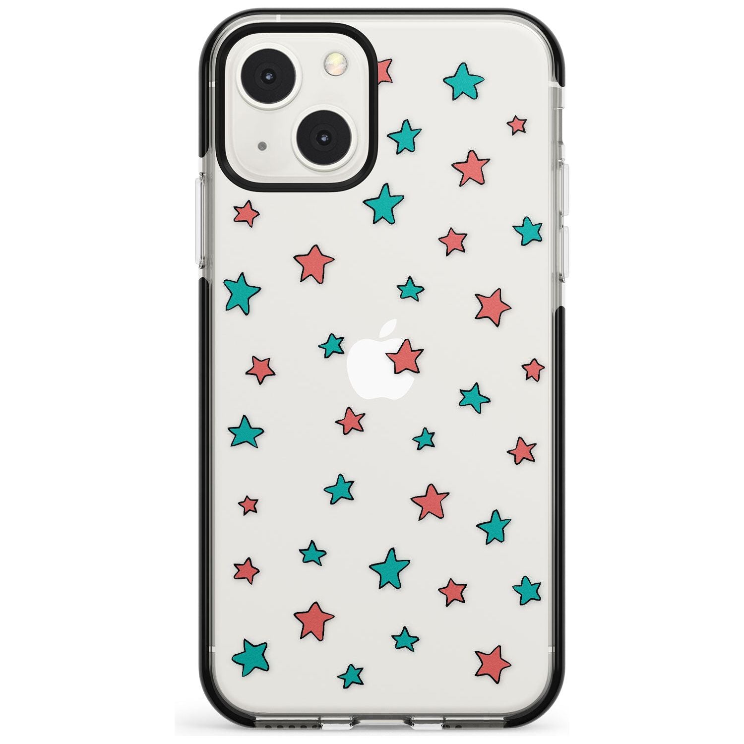 Heartstopper Stars Pattern Black Impact Phone Case for iPhone 13 & 13 Mini