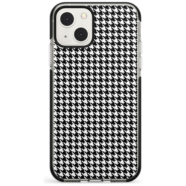 Black Houndstooth Pattern Phone Case iPhone 13 Mini / Black Impact Case Blanc Space