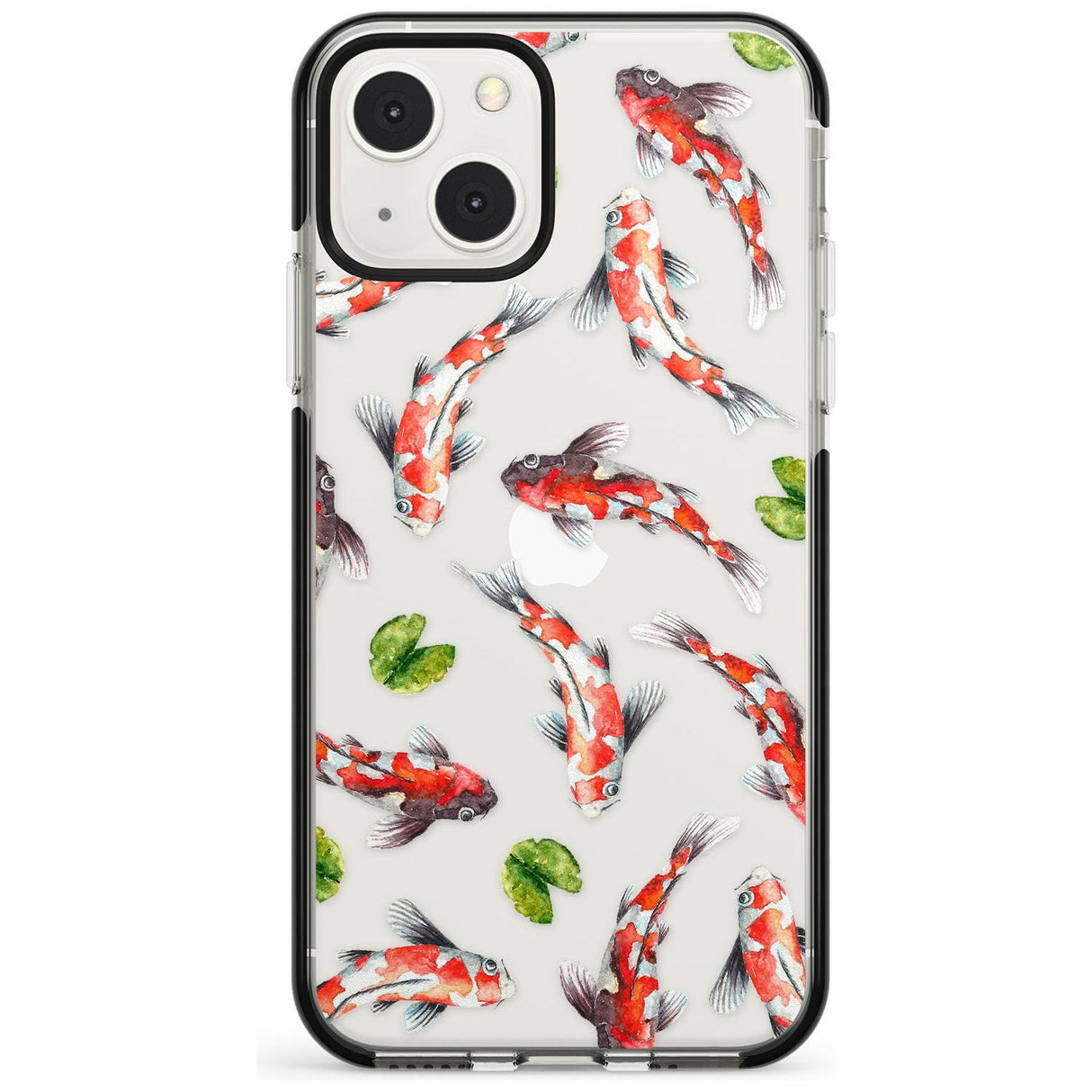 Koi Fish Japanese Watercolour Phone Case iPhone 13 Mini / Black Impact Case Blanc Space