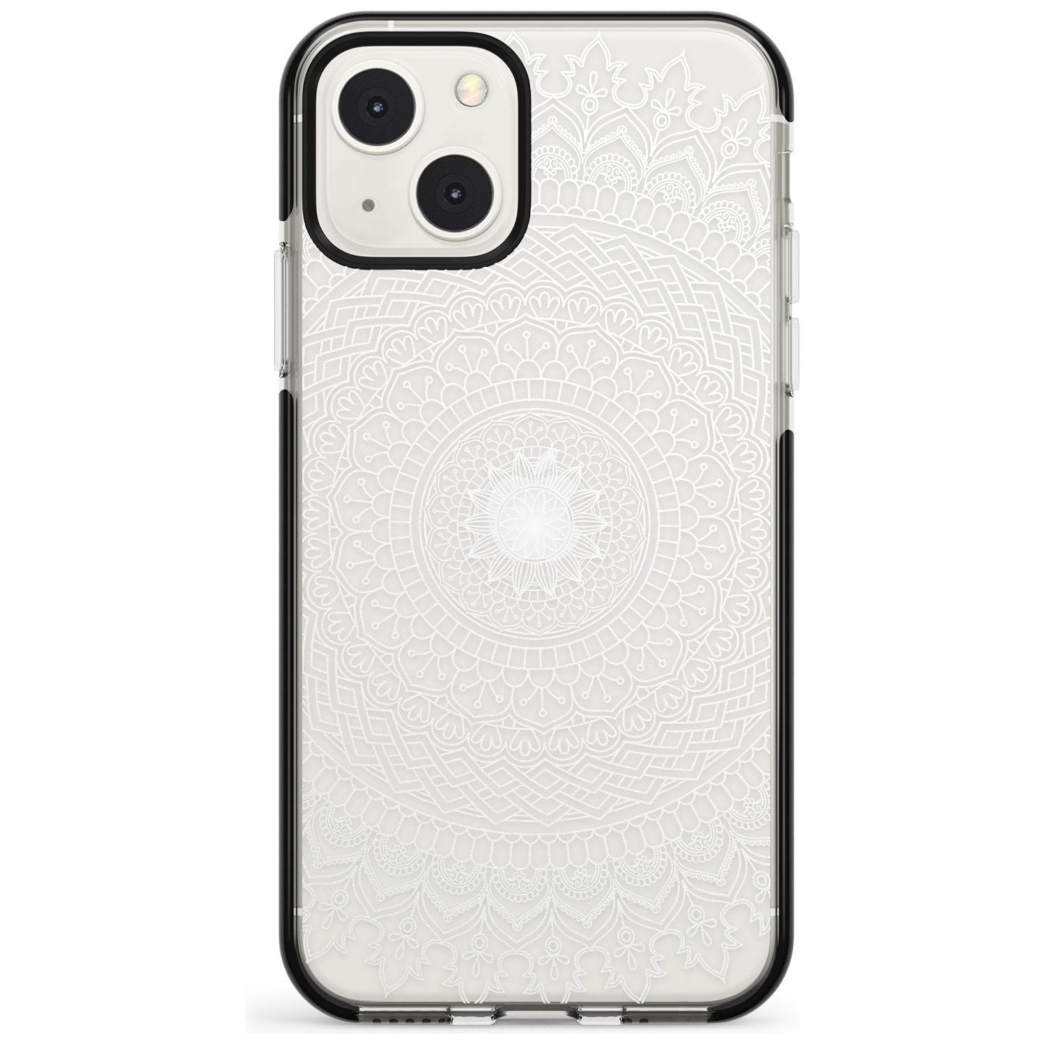 Large White Mandala Design Phone Case iPhone 13 Mini / Black Impact Case Blanc Space