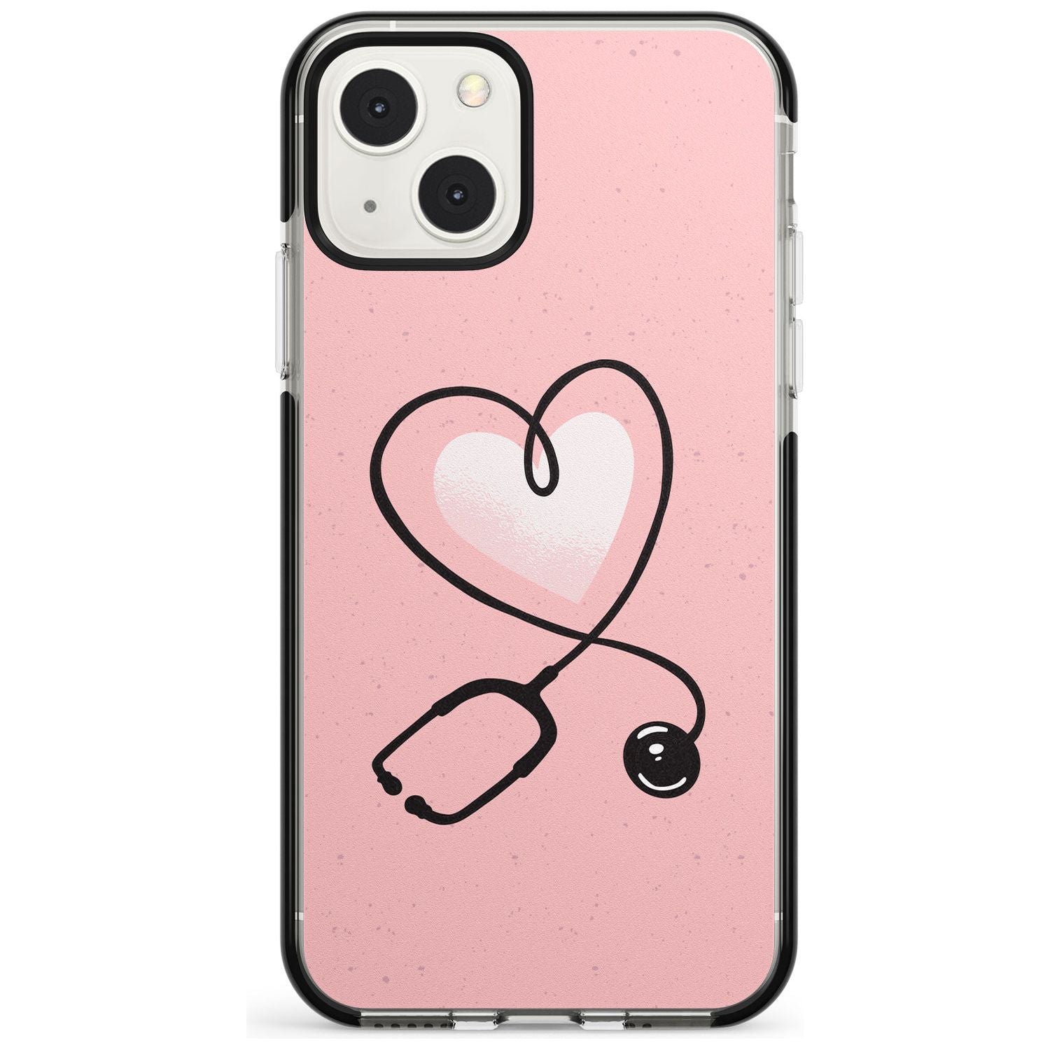 Medical Inspired Design Stethoscope Heart Phone Case iPhone 13 Mini / Black Impact Case Blanc Space