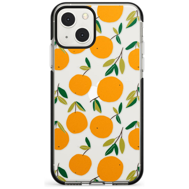 Oranges Pattern Phone Case iPhone 13 Mini / Black Impact Case Blanc Space