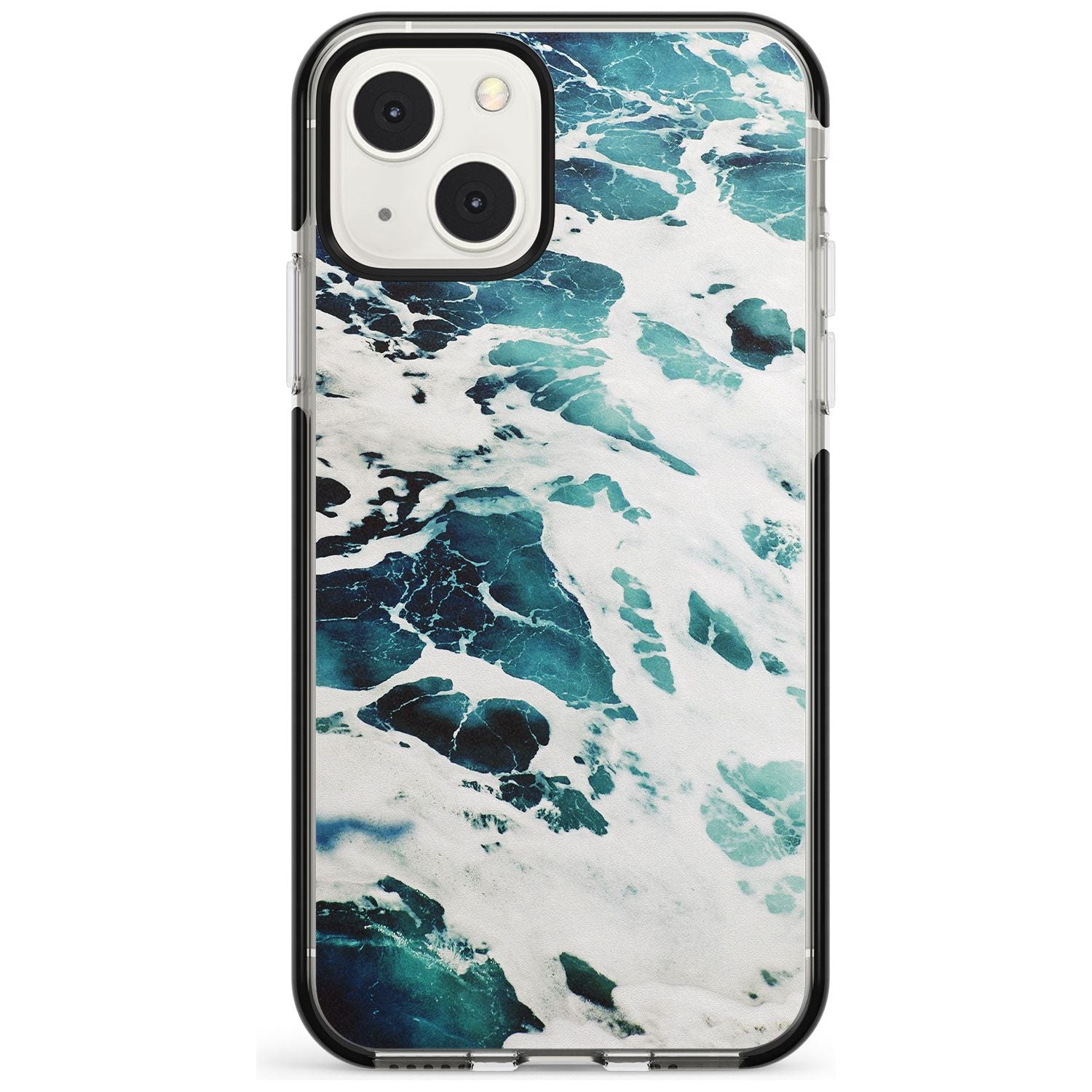 Ocean Waves Photograph Phone Case iPhone 13 Mini / Black Impact Case Blanc Space