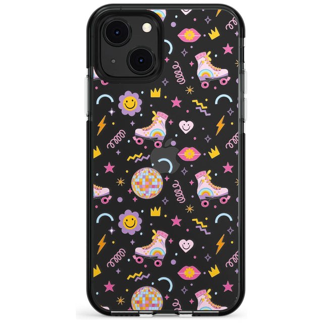 Roller Disco Pattern Black Impact Phone Case for iPhone 13 & 13 Mini