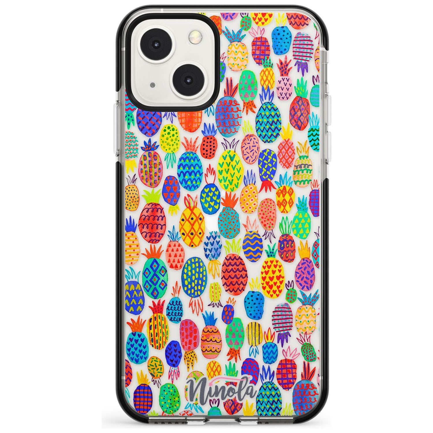Cute Pineapples Phone Case iPhone 13 Mini / Black Impact Case Blanc Space