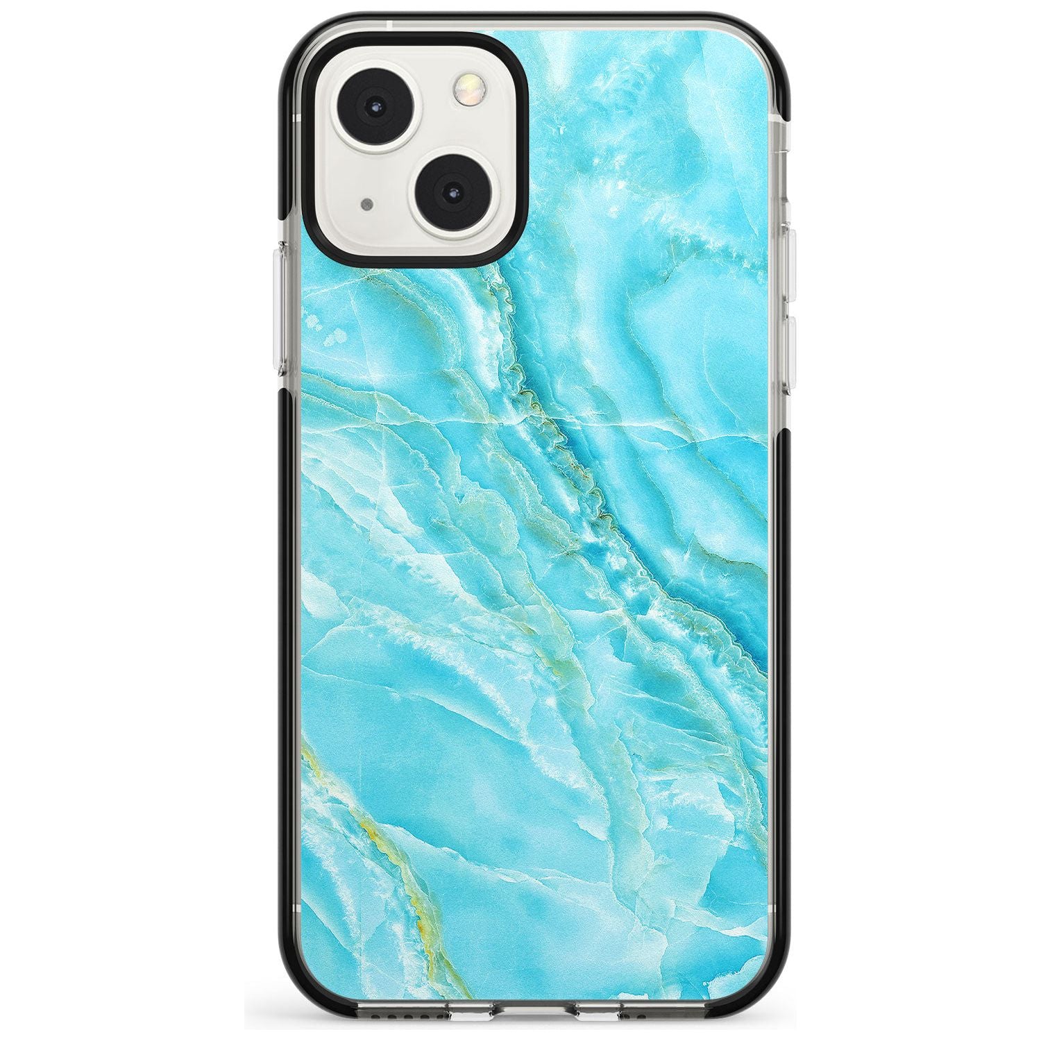 Bright Blue Onyx Marble Phone Case iPhone 13 Mini / Black Impact Case Blanc Space