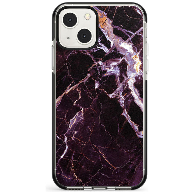 Black, Purple & Yellow shattered Marble Phone Case iPhone 13 Mini / Black Impact Case Blanc Space