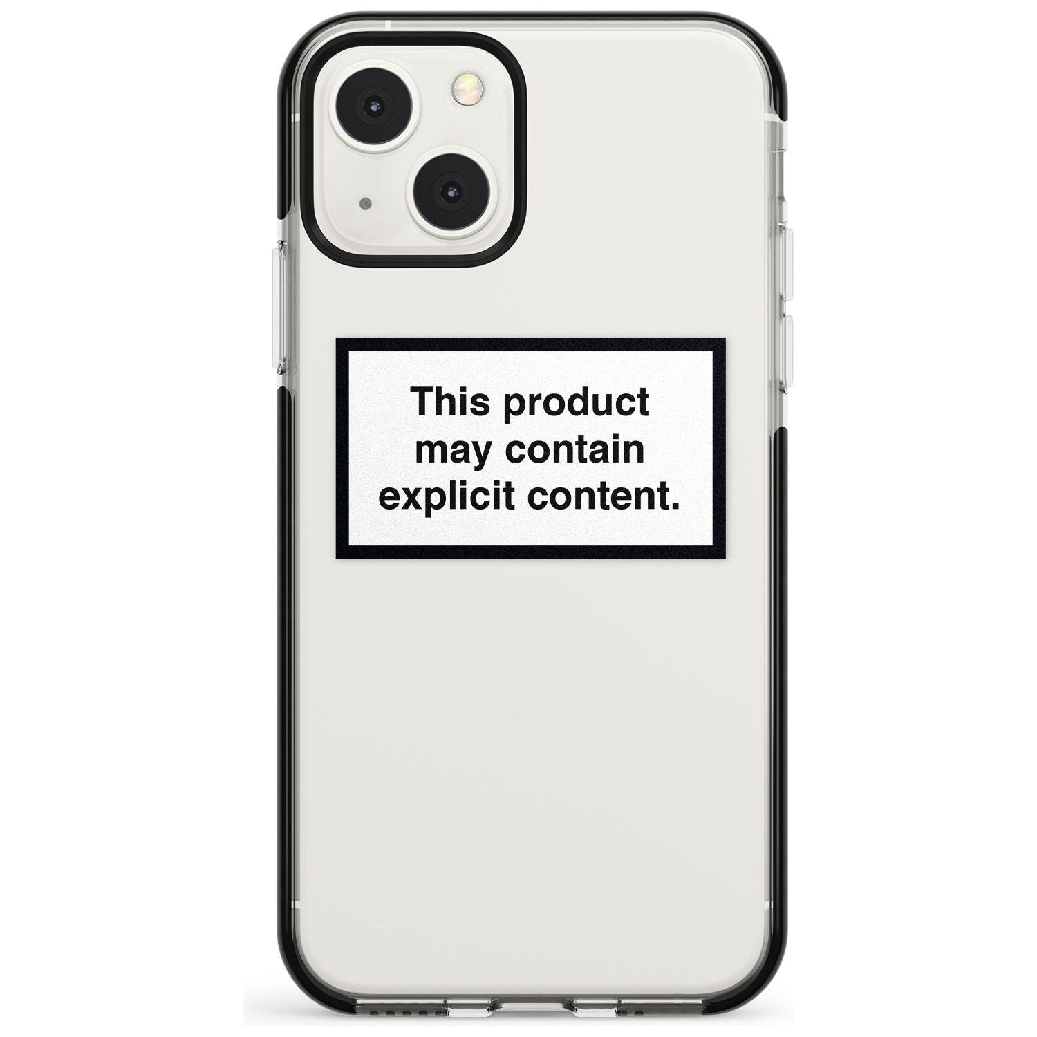 Contains Explicit Content Phone Case iPhone 13 Mini / Black Impact Case Blanc Space