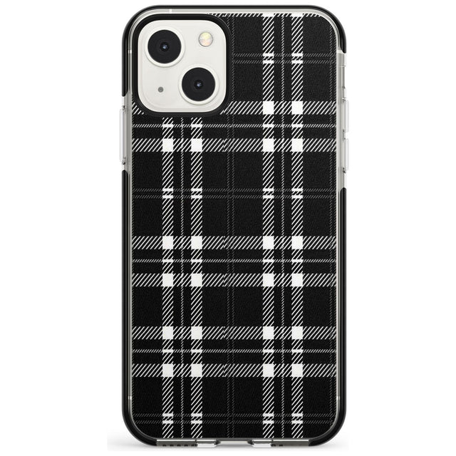 Divine Black Plaid Phone Case iPhone 13 Mini / Black Impact Case Blanc Space
