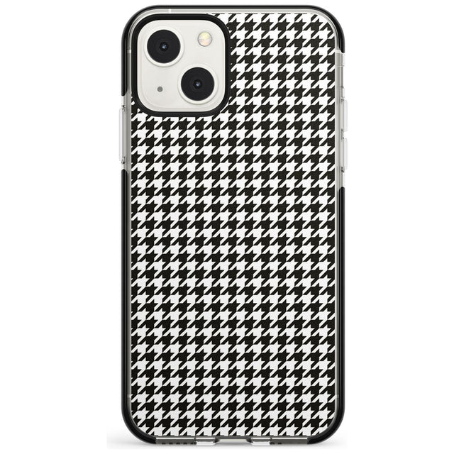 Chic Houndstooth Check Phone Case iPhone 13 Mini / Black Impact Case Blanc Space