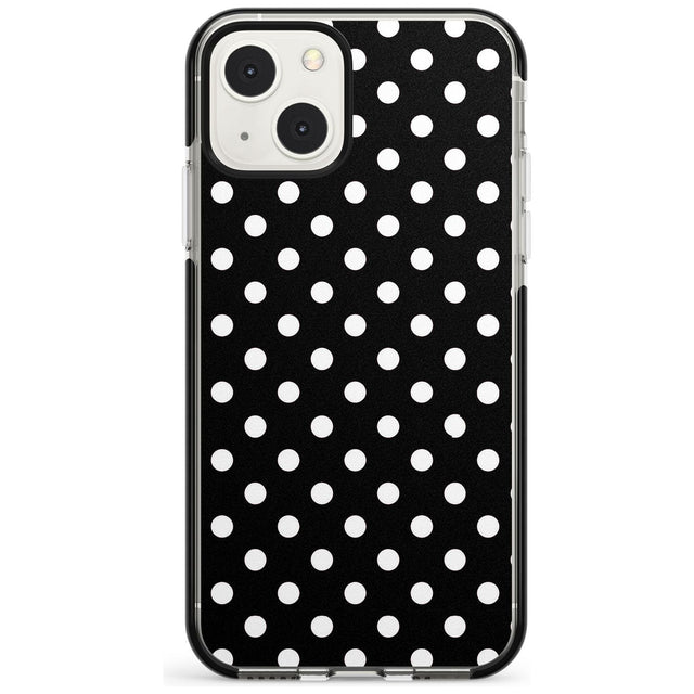 Designer Chic Black Polka Dot Phone Case iPhone 13 Mini / Black Impact Case Blanc Space