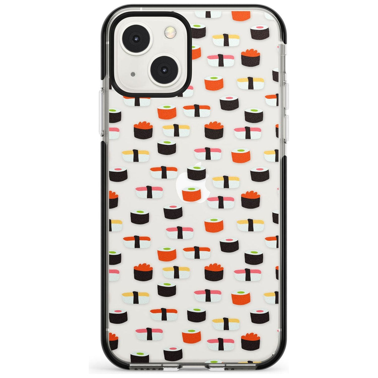 Minimalist Sushi Pattern Phone Case iPhone 13 Mini / Black Impact Case Blanc Space