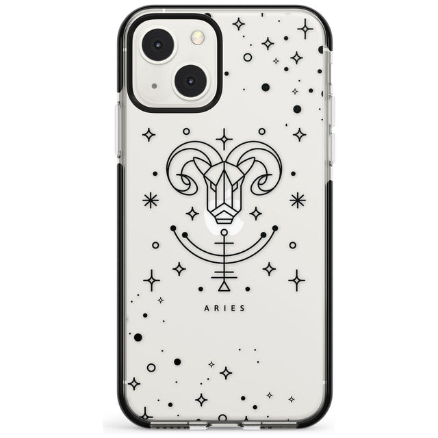 Aries Emblem - Transparent Design Phone Case iPhone 13 Mini / Black Impact Case Blanc Space