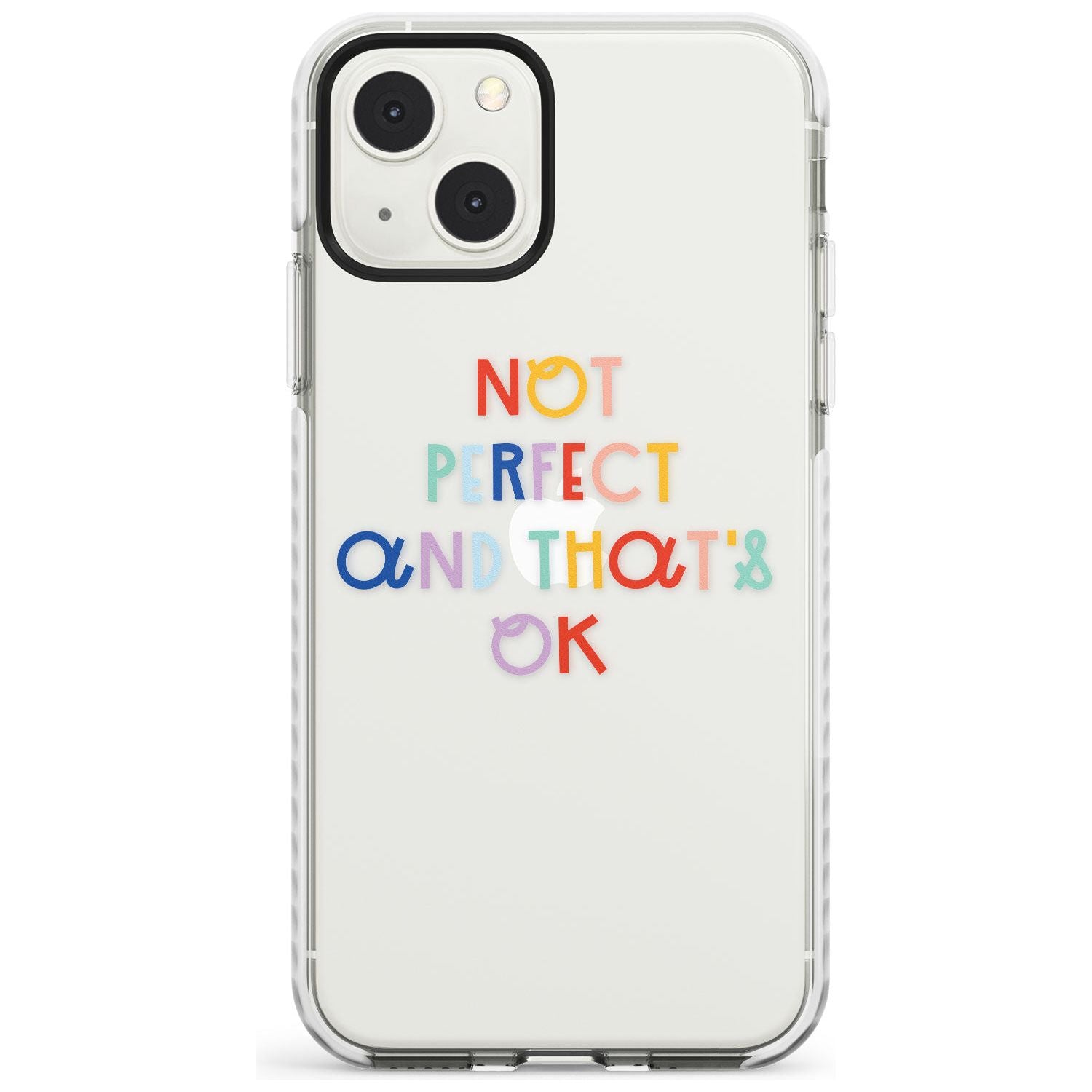 Not Perfect - Clear Phone Case iPhone 13 Mini / Impact Case Blanc Space