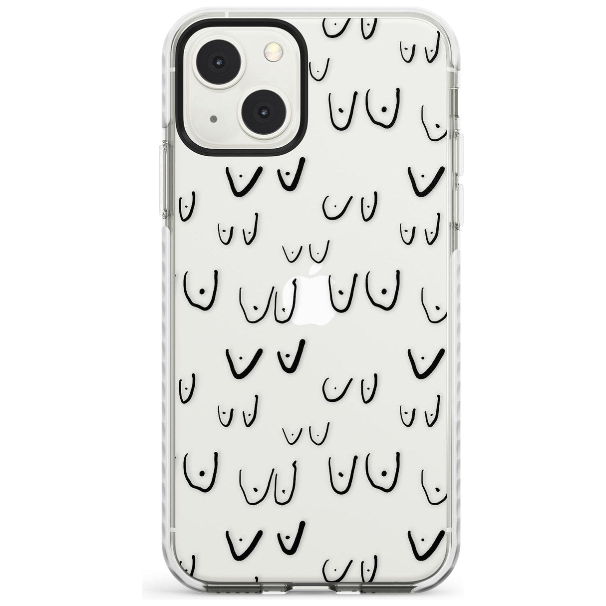 Free the boob (Black) Phone Case iPhone 13 Mini / Impact Case Blanc Space
