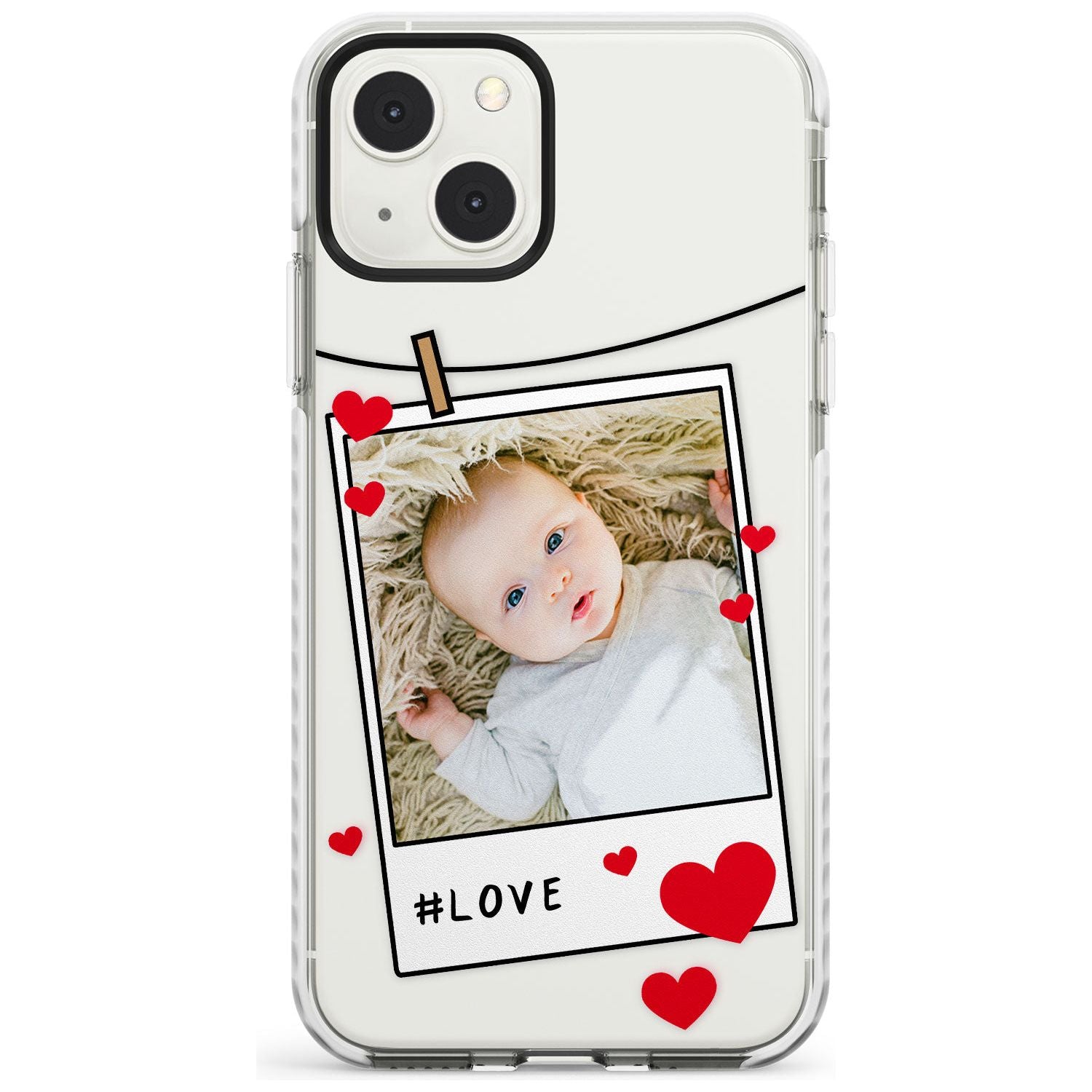 Personalised Love Instant Film Photo Custom Phone Case iPhone 13 Mini / Impact Case Blanc Space