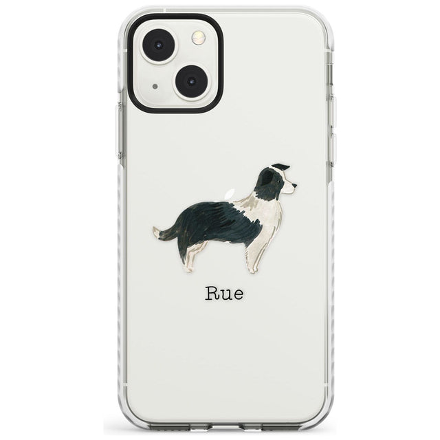 Personalised Border Collie Custom Phone Case iPhone 13 Mini / Impact Case Blanc Space