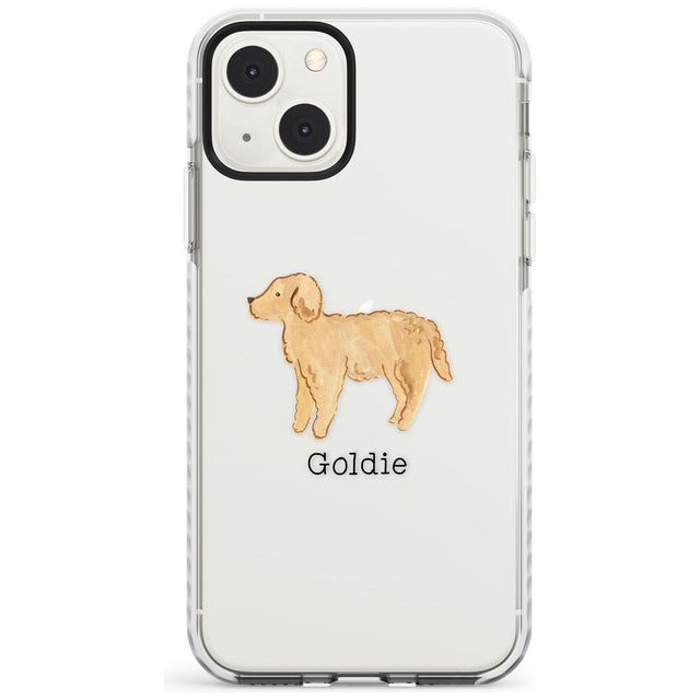 Personalised Hand Painted Goldendoodle Custom Phone Case iPhone 13 Mini / Impact Case Blanc Space