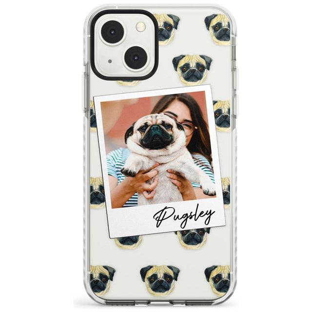 Personalised Pug - Dog Photo Custom Phone Case iPhone 13 Mini / Impact Case Blanc Space
