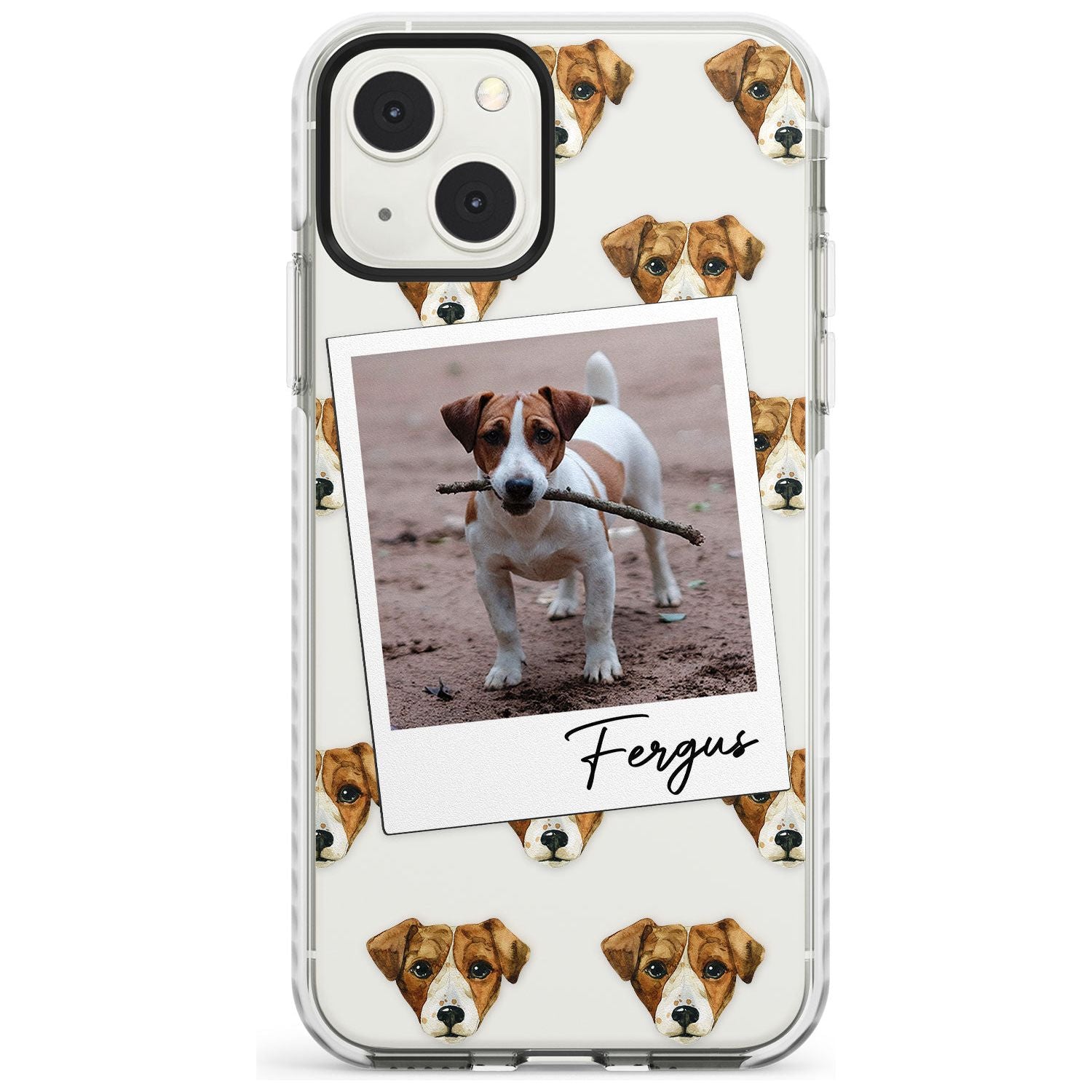 Personalised Jack Russell - Dog Photo Custom Phone Case iPhone 13 Mini / Impact Case Blanc Space