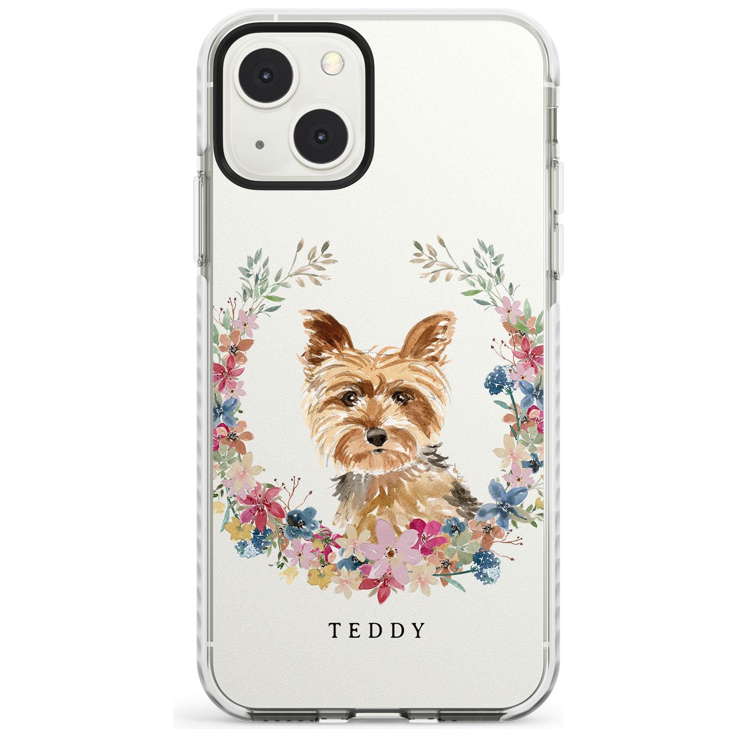 Personalised Yorkshire Terrier Floral Portrait