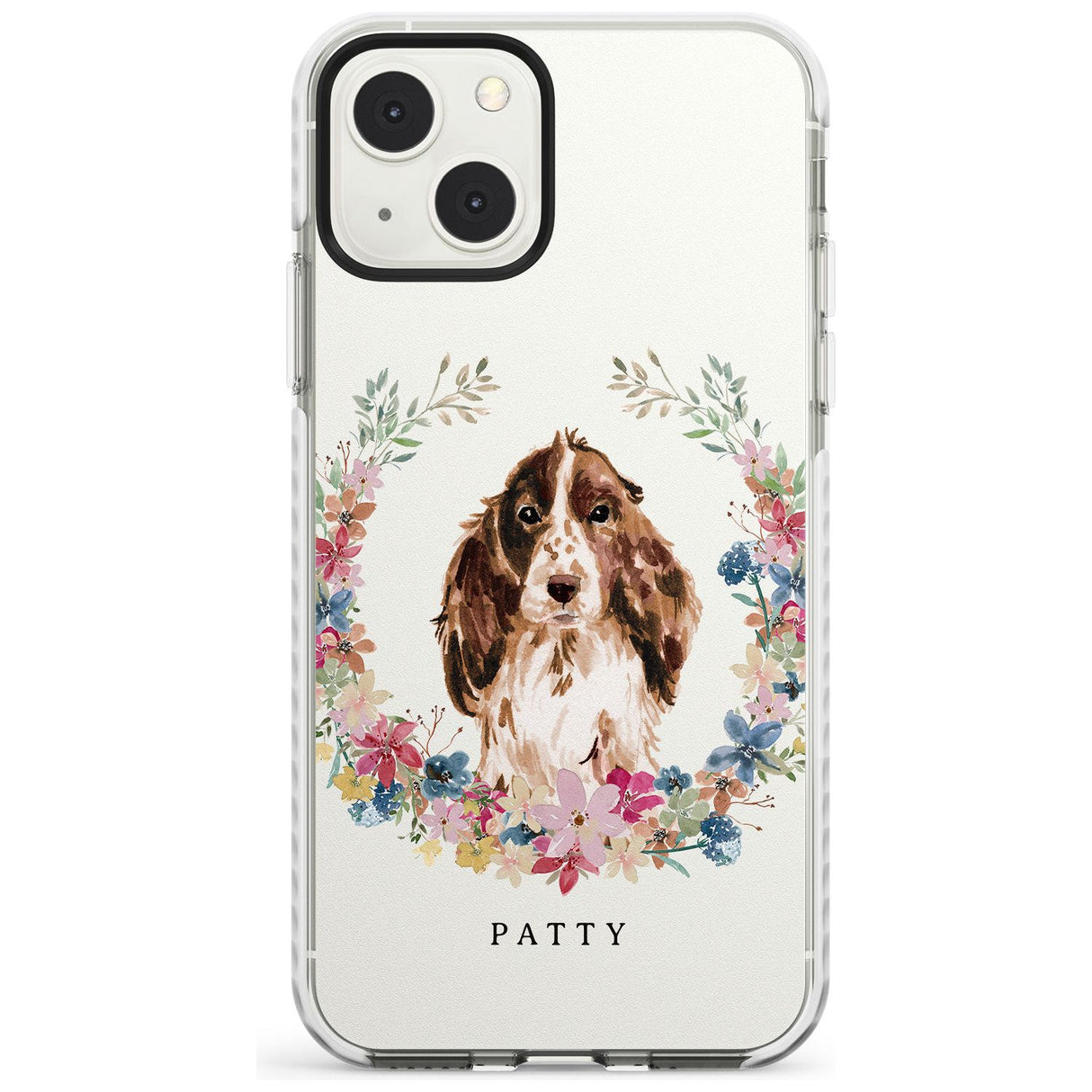 Personalised Brown Cocker Spaniel - Watercolour Dog Portrait Custom Phone Case iPhone 13 Mini / Impact Case Blanc Space