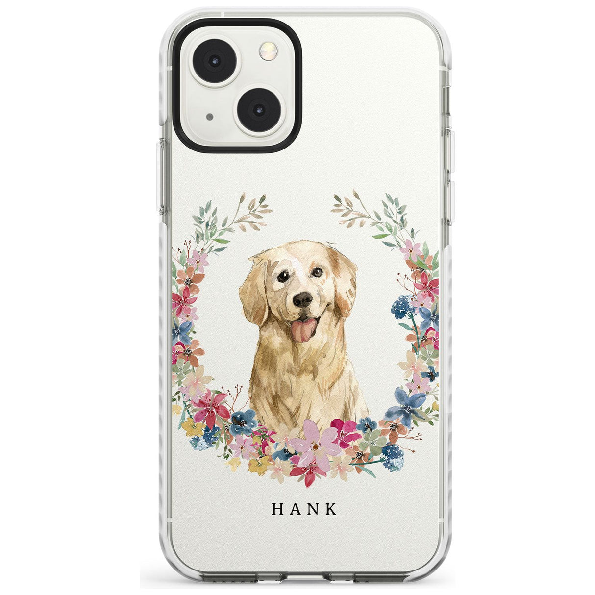 Personalised Golden Retriever - Watercolour Dog Portrait Custom Phone Case iPhone 13 Mini / Impact Case Blanc Space