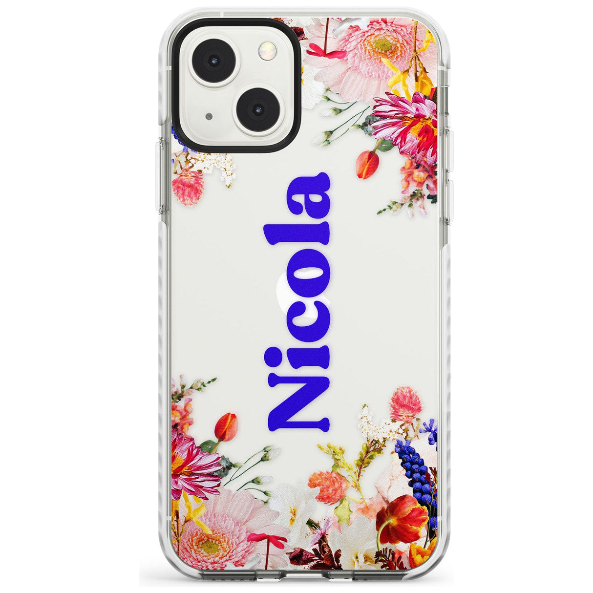 Personalised Text with Floral Borders Custom Phone Case iPhone 13 Mini / Impact Case Blanc Space