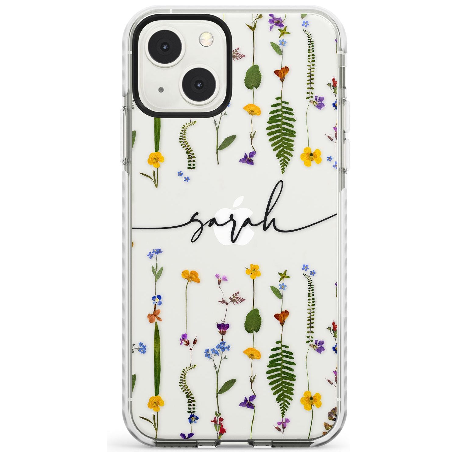 Personalised Wildflower Floral Custom Phone Case iPhone 13 Mini / Impact Case Blanc Space