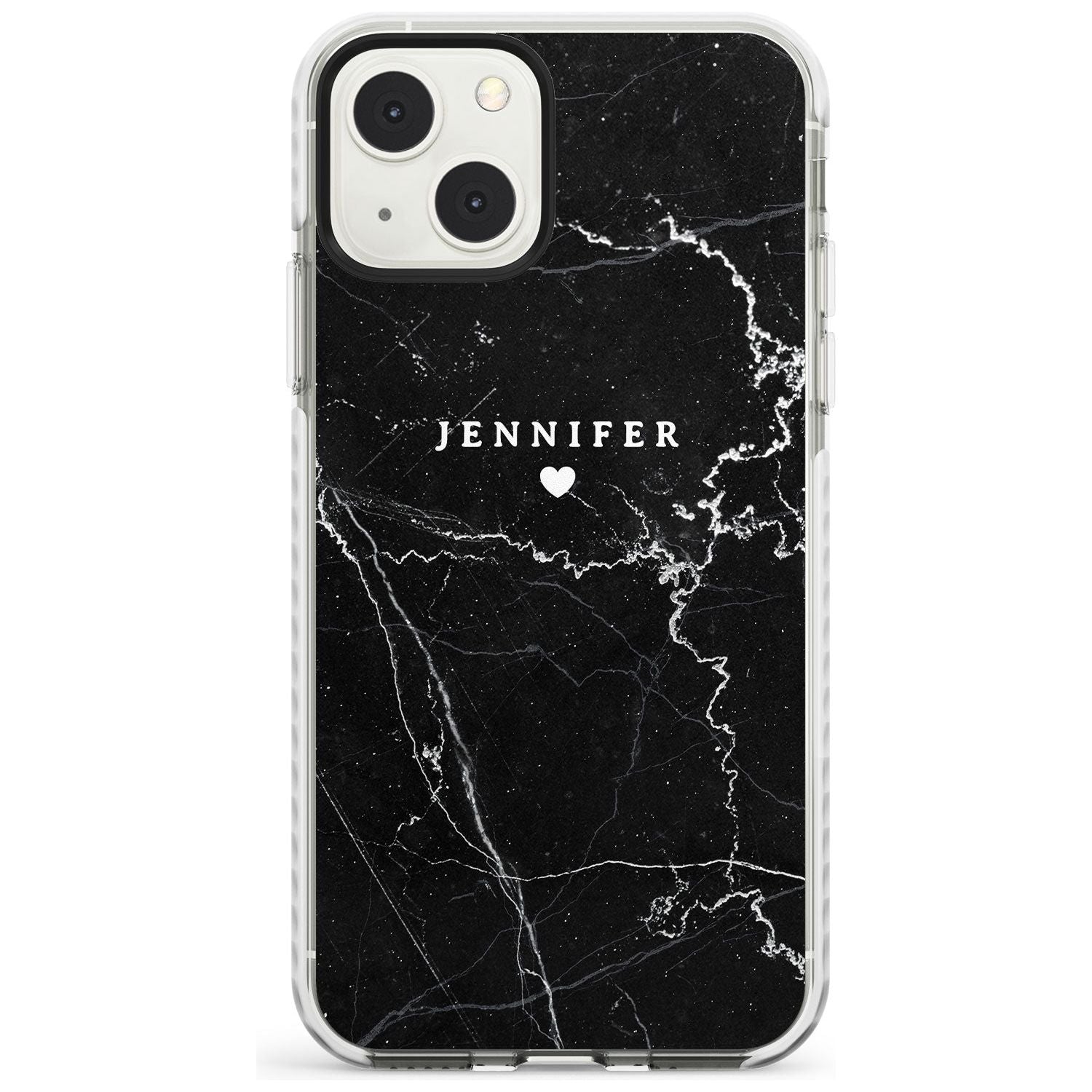 Personalised Black Marble 2 Custom Phone Case iPhone 13 Mini / Impact Case Blanc Space