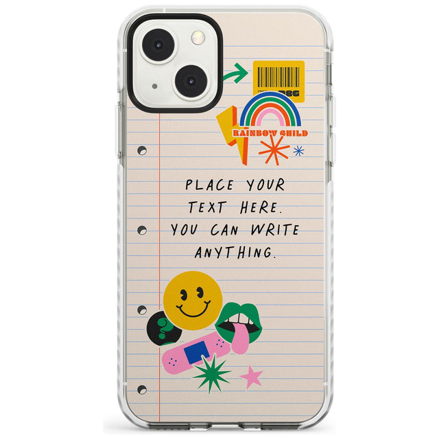Personalised Nostalgia Sticker Mix #1 Custom Phone Case iPhone 13 Mini / Impact Case Blanc Space