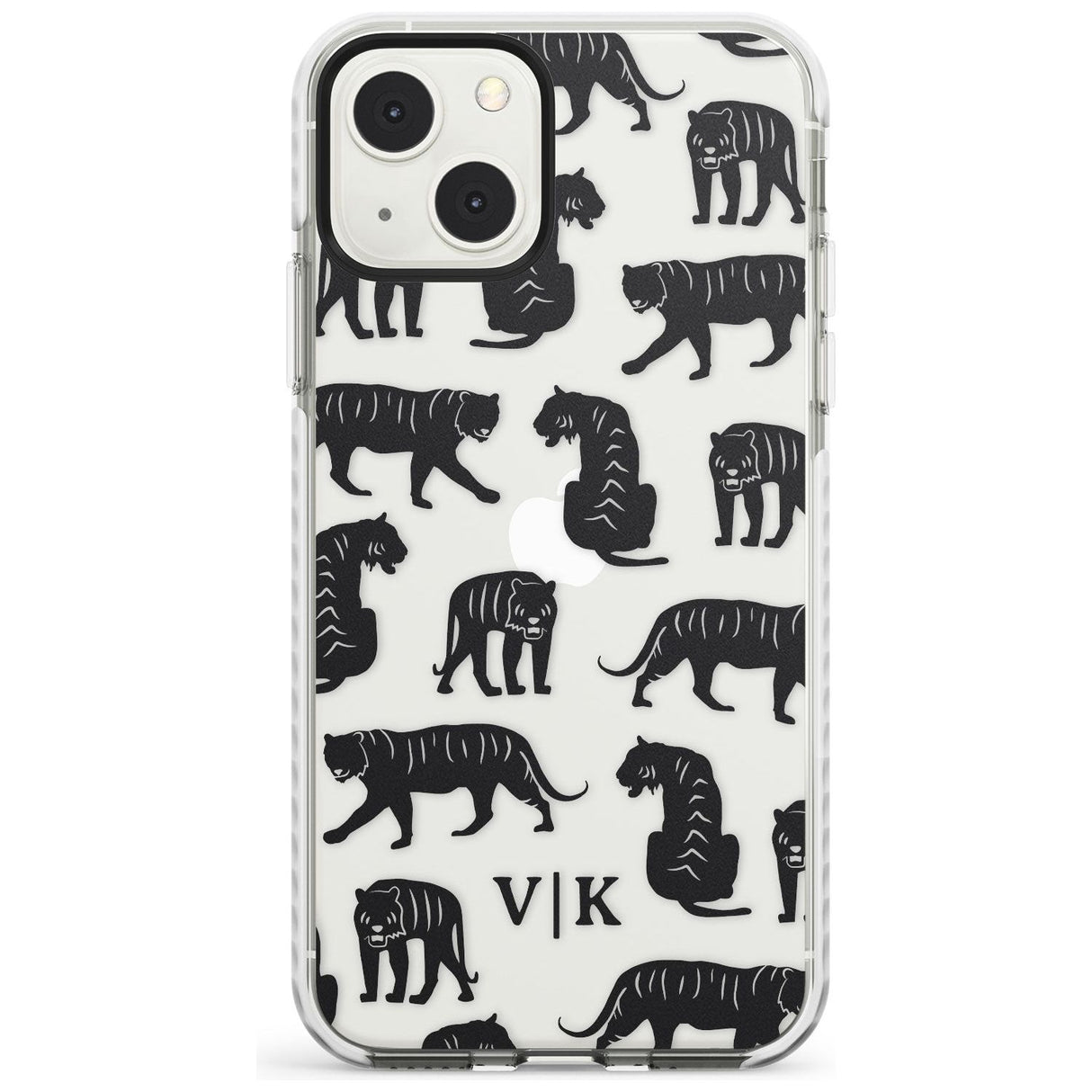 Personalised Tiger Silhouettes Custom Phone Case iPhone 13 Mini / Impact Case Blanc Space