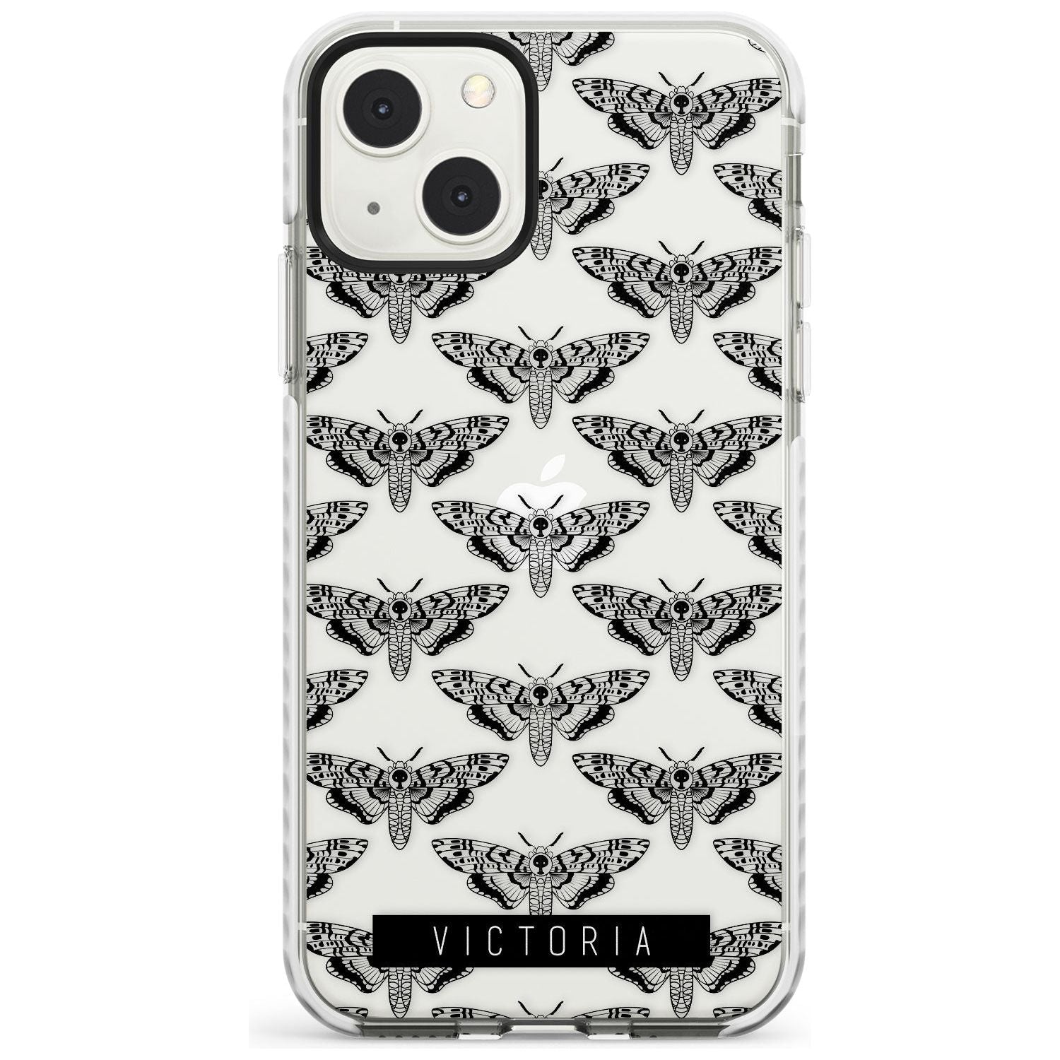 Personalised Hawk Moth Pattern Custom Phone Case iPhone 13 Mini / Impact Case Blanc Space