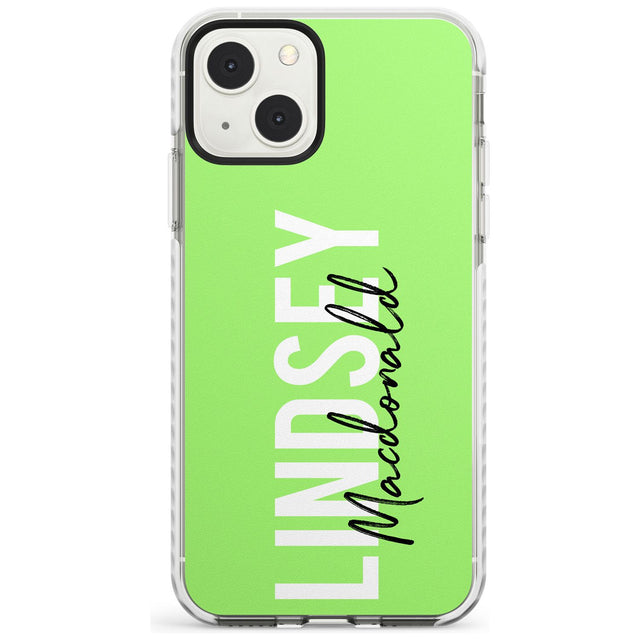 Personalised Bold Name: Lime Custom Phone Case iPhone 13 Mini / Impact Case Blanc Space