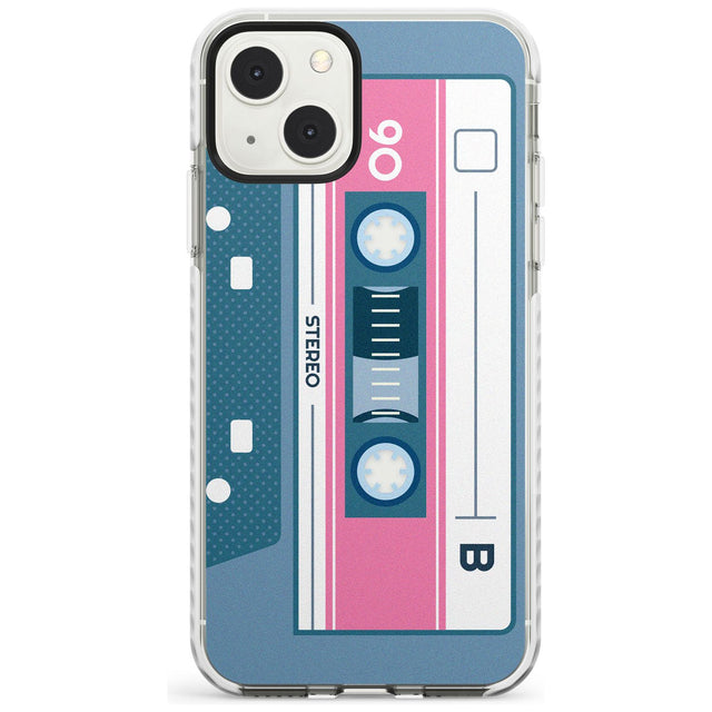 Personalised Retro Mixtape Custom Phone Case iPhone 13 Mini / Impact Case Blanc Space