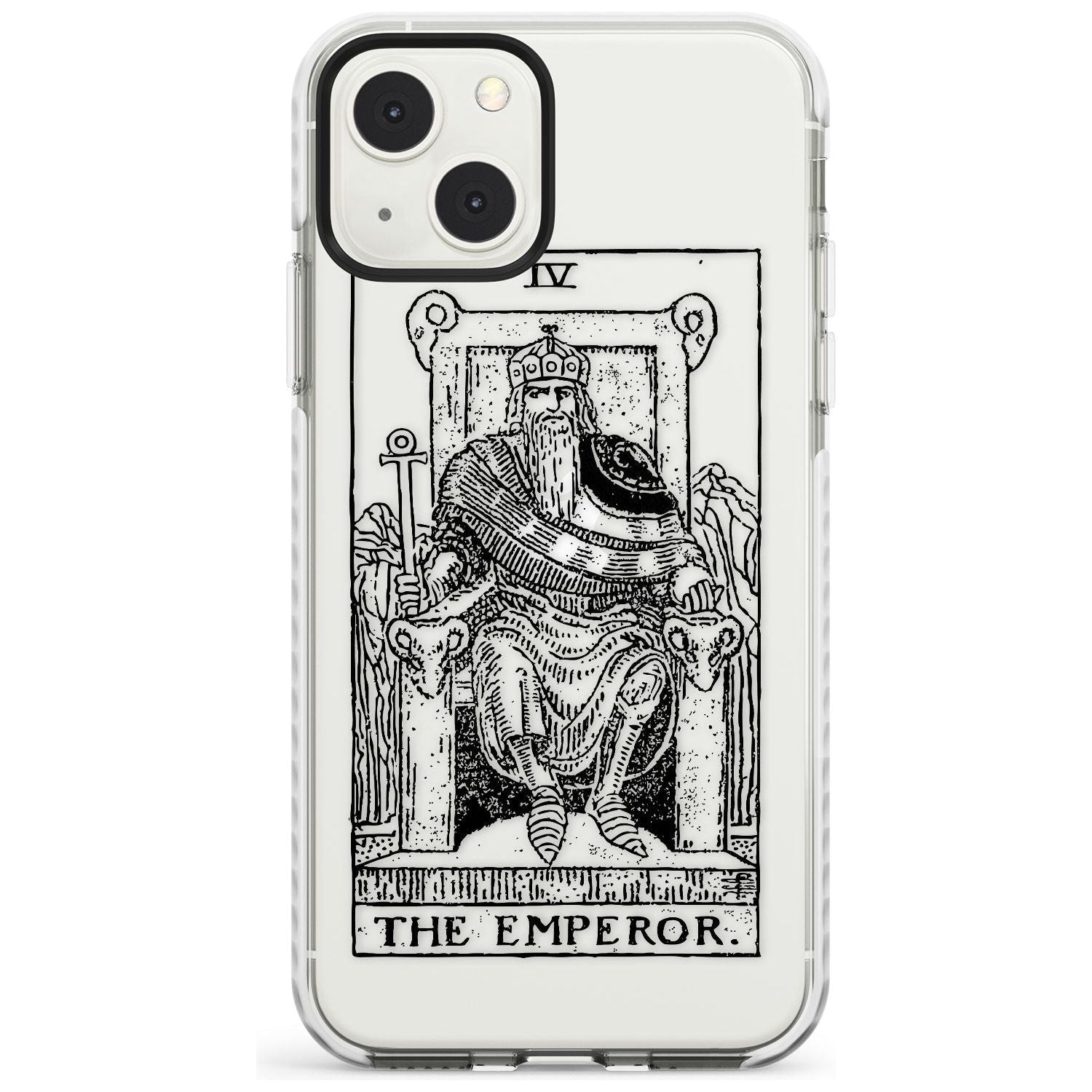 Personalised The Emperor Tarot Card - Transparent Custom Phone Case iPhone 13 Mini / Impact Case Blanc Space
