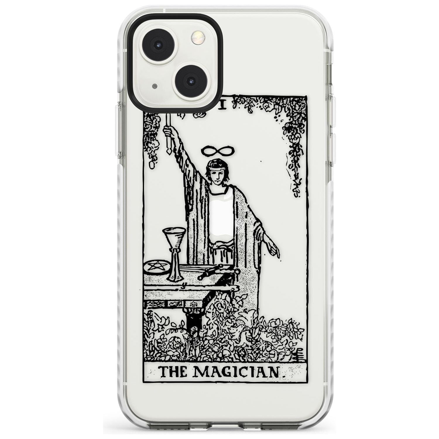 Personalised The Magician Tarot Card - Transparent Custom Phone Case iPhone 13 Mini / Impact Case Blanc Space