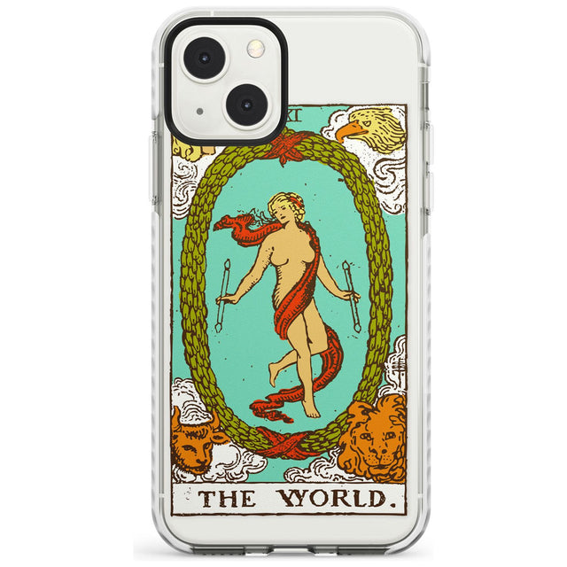 Personalised The World Tarot Card - Colour Custom Phone Case iPhone 13 Mini / Impact Case Blanc Space
