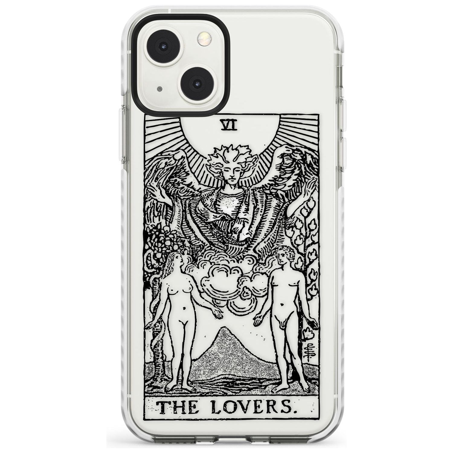 Personalised The Lovers Tarot Card - Transparent Custom Phone Case iPhone 13 Mini / Impact Case Blanc Space