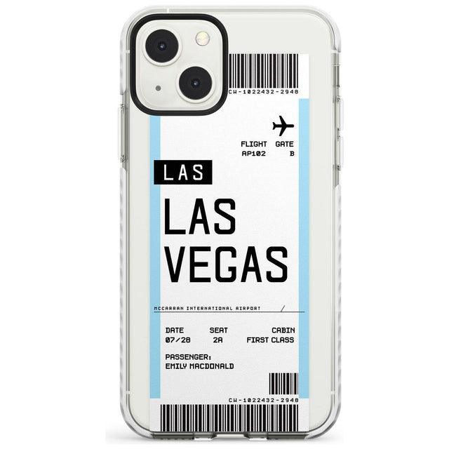 Personalised Las Vegas Boarding Pass Custom Phone Case iPhone 13 Mini / Impact Case Blanc Space