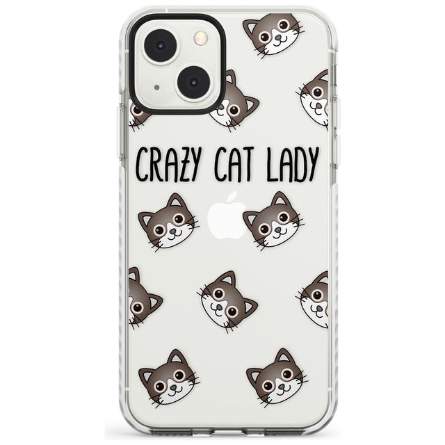 Crazy Cat Lady Phone Case iPhone 13 Mini / Impact Case Blanc Space