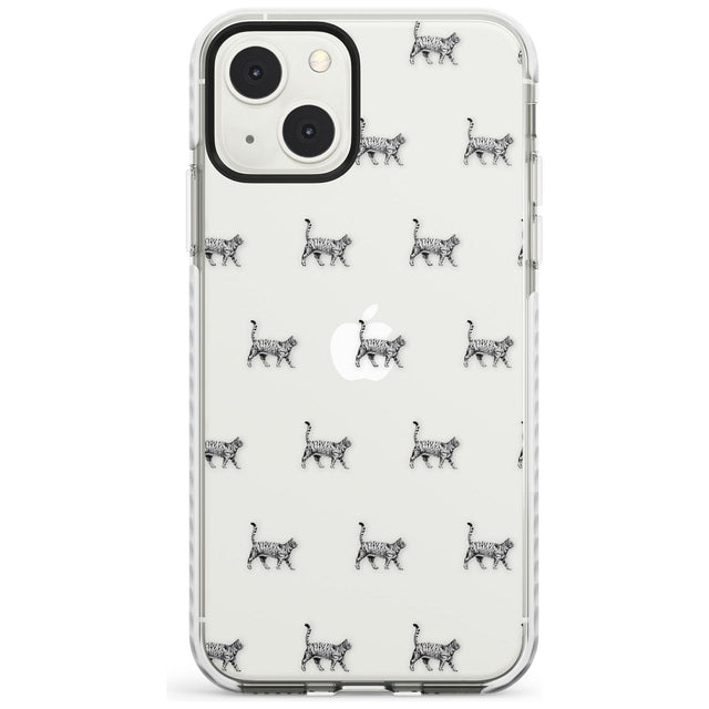 British Shorthair Cat Pattern Phone Case iPhone 13 Mini / Impact Case Blanc Space