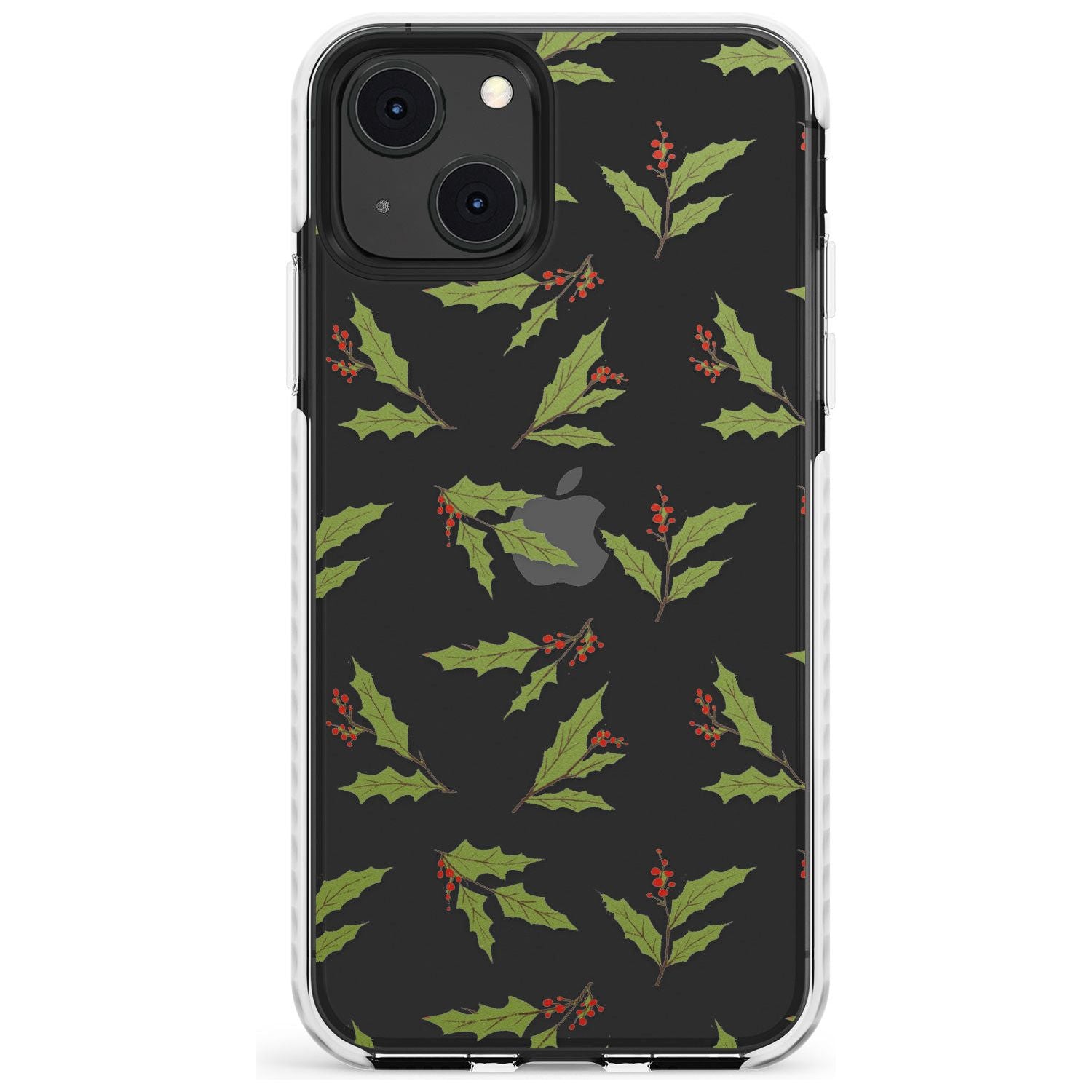 Christmas Holly Pattern Impact Phone Case for iPhone 13 & 13 Mini