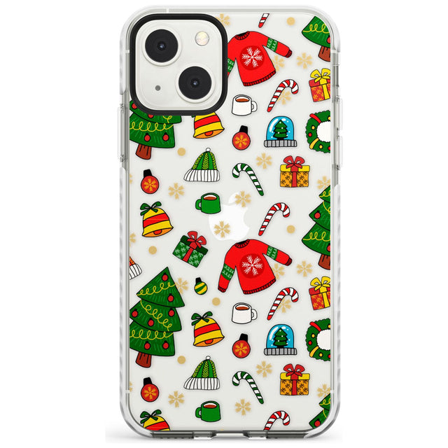 Christmas Mixture Pattern Impact Phone Case for iPhone 13 & 13 Mini