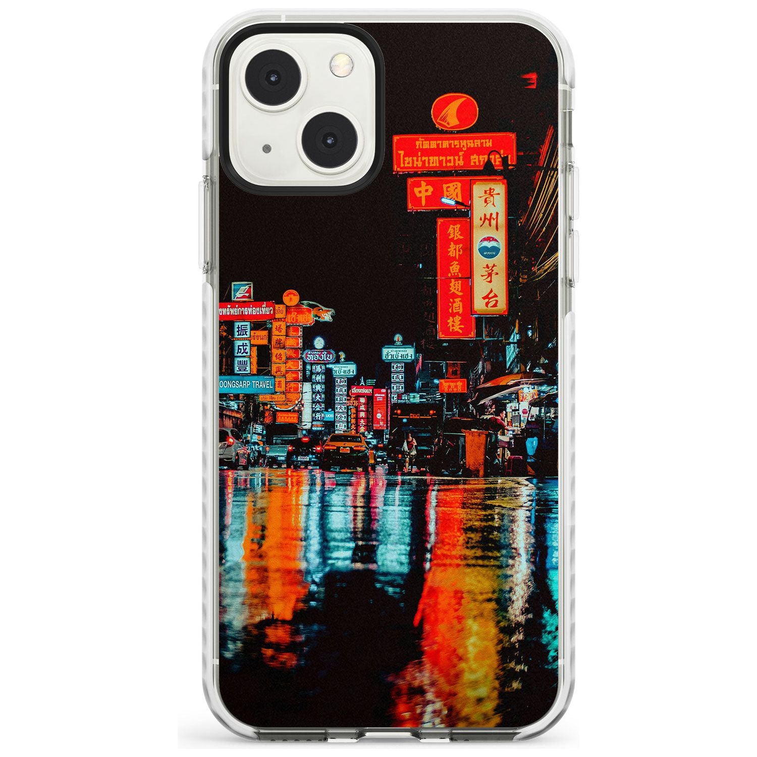 Neon City Phone Case iPhone 13 Mini / Impact Case Blanc Space