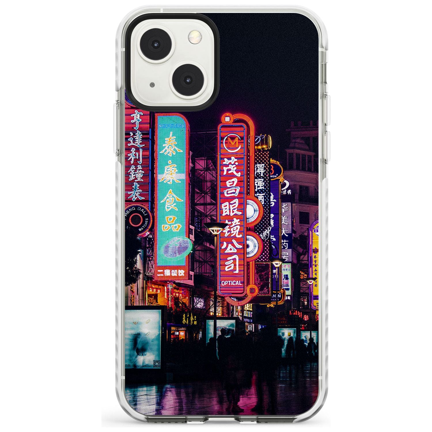 Busy Street - Neon Cities Photographs Phone Case iPhone 13 Mini / Impact Case Blanc Space